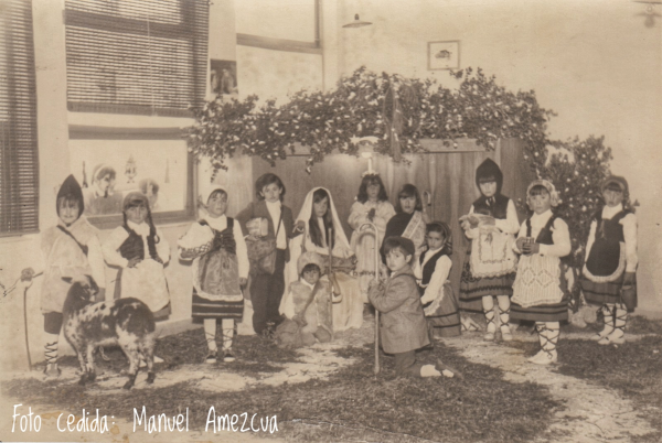 Representación del Nacimiento en las Escuelas Viejas, ya desaparecidas, a principios de los años 70 del siglo XIX