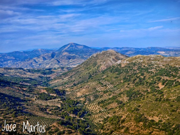 Vista del territorio del término municipal de Noalejo desde la Sierra del Trigo